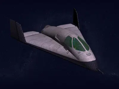 Vega Interceptor Interplanetary aircraft Low-poly 3D model