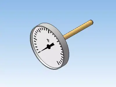 Thermometer d100 mm in a sleeve L160 mm 3D model