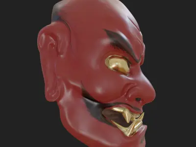 Japanese Mask Shikami   Noh theatre mask  3d model  3D model