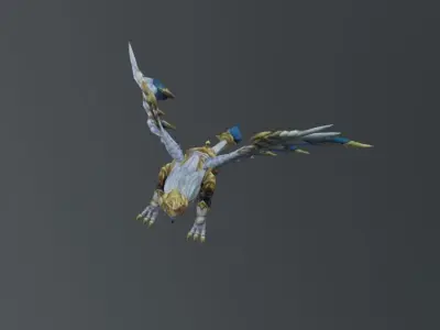 Eagle White Fantasy Low-poly 3D model