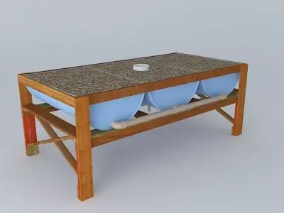 System Aquaponico 06 Aquaponics Beira Mar Growing bed with pl... 3D model