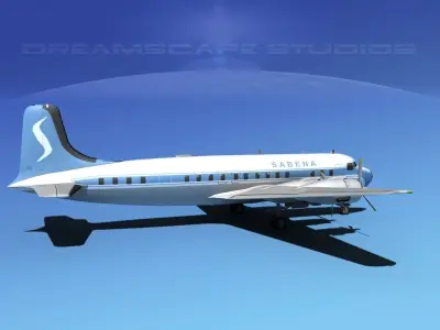 Douglas DC-7B Sabena 3D model