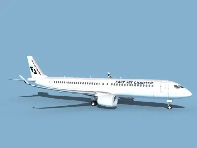 Airbus A220-300 Fast Jet Charter 3D model