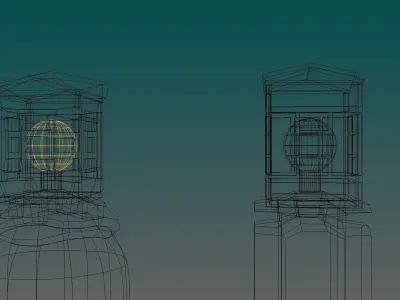 fence lights Low-poly 3D model