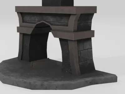 Stylized Fireplace part of Witch Interior pack Low-poly 3D model