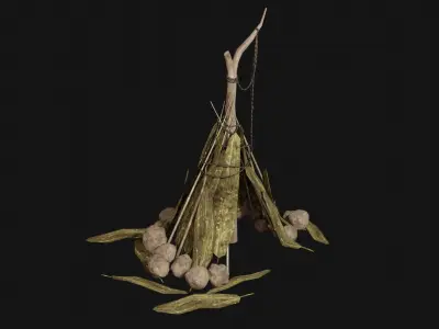 JUNGLE SWAMP SHELTER HUT HUNTER WILD TENT AAA COLLECTION Low-poly 3D model