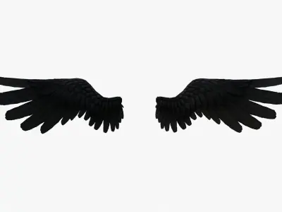Angel Wings Black - Low poly Low-poly 3D model