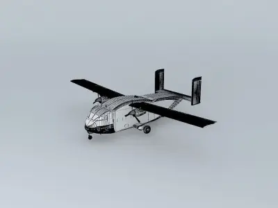 SHORT Skyvan void FULL INTERIOR 3D model