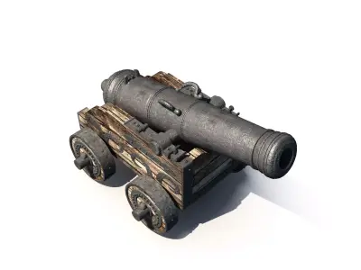 Medieval Cannon 3D model Low-poly 3D model