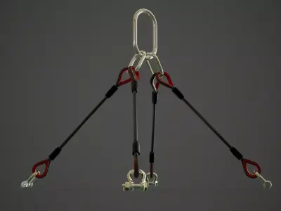 Symmetric sling assembly 3D model