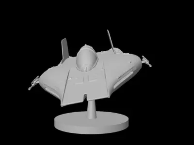 Star Wars RZ-1 A-wing interceptor with base 3D print model