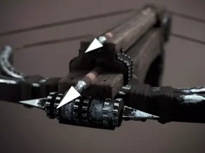 Double Crossbow Low-poly 3D model