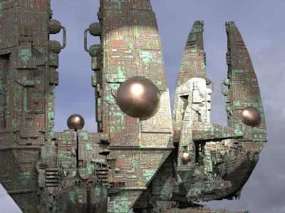 Wraith Alien Architecture Kit bash 2 3D model