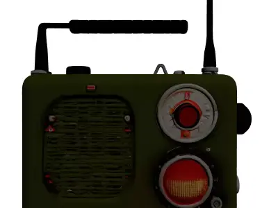 Retro Portable Military Radio 3D model