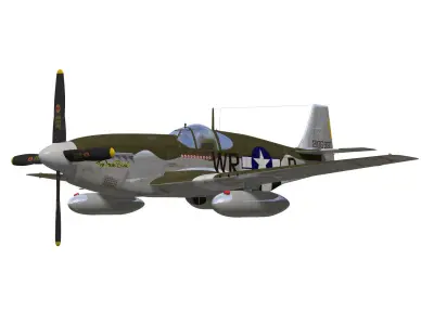 North American P-51B Mustang 3D model