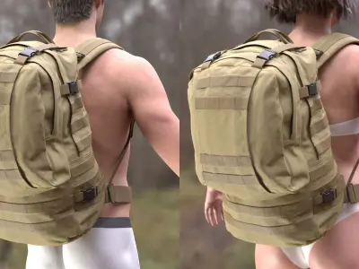 Tactical Backpack 74 - All MH Bodies - UE5 Skeletons - Rigged Low-poly 3D model