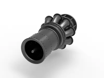 Jet engine key fob 3D print model