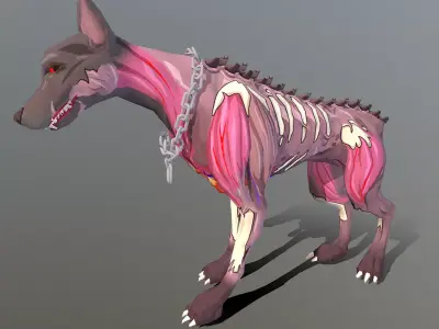 Hybrid Police Dog DoberMan IDLE Scratching 3D model