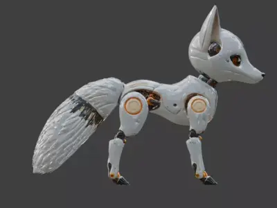Robotic Fox 3D Model Low-poly 3D model