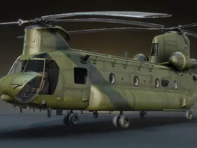CH-47 Chinook Low-poly 3D model