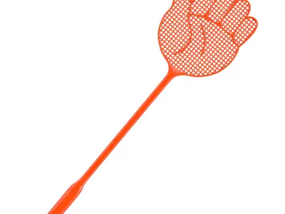 Orange Fly Swatter in Shape of Hand 3D model