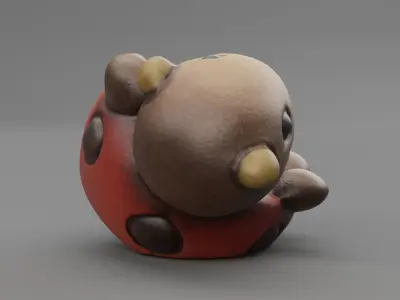 Ceramic ladybird Low-poly 3D model