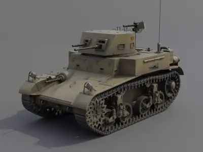 M1 Combat Car Light Tank Low-poly 3D model