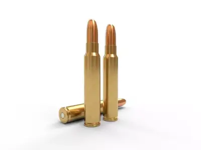 375 Ruger Ammo Low-poly 3D model