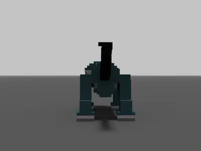 Wolfie pixel dog in minecraft Low-poly 3D model