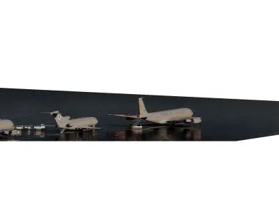 Convair 990   Boeing 707  Boeing 720   Boeing 727 and Bac One-11 3D model