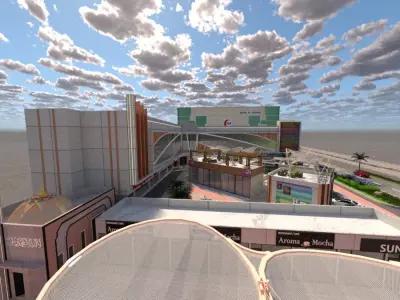 Modern Retail and Commercial Strip A30 DWG SketchUp 3D model