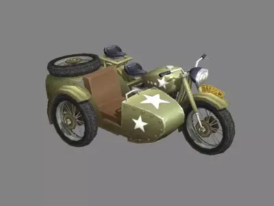 Cartoon tricycle - camouflage Low-poly 3D model