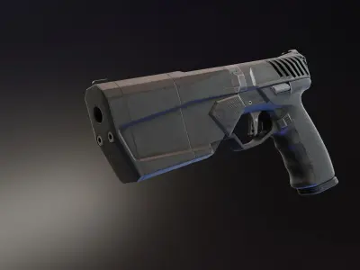 Maxim 9 Suppressed Pistol Low-poly 3D model
