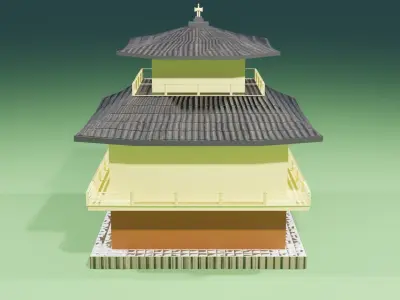 Kinkakuji Temple Low-poly 3D model