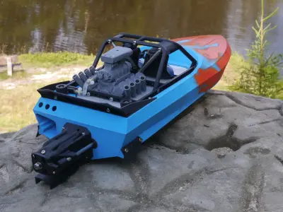 M-Jet Supersprint - 3D Printable RC Jetboat Model 3D print model