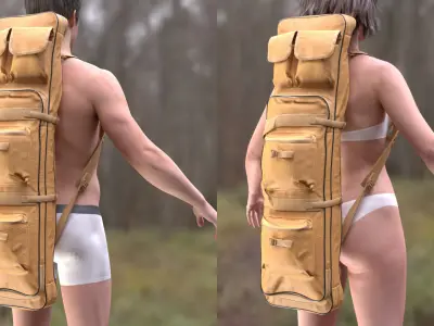 Tactical Bag 127 - All MH Bodies - UE5 Skeletons - Rigged Low-poly 3D model