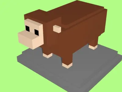 VOXEL SHEEP - MODEL 7 Low-poly 3D model