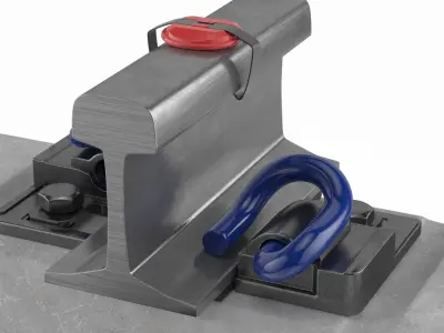 Railway Pyrotechnic Signal Mounted on Rail 3D model