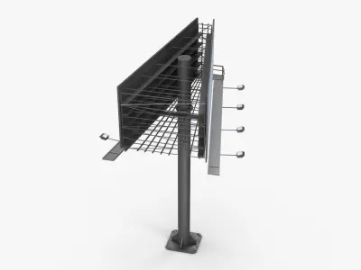 Billboard 2 Grey Low-poly 3D model