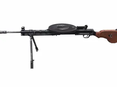 DP-28 Light Machine Gun Low-poly PBR Free low-poly 3D model