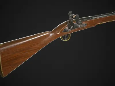 Flintlock Blunderbuss 01 Classic Low-poly 3D model