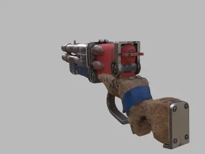 Low-poly shotgun Double Doublet Low-poly 3D model