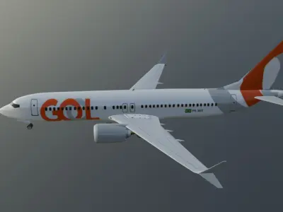 GOL Boeing 737Max 8 low poly 3D Model  Low-poly 3D model