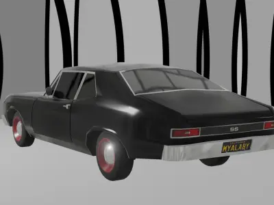 MUSCLE CAR model FREE Free low-poly 3D model
