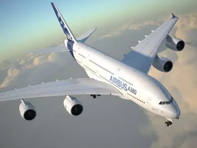 Airbus A380 with interior 3D model