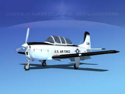 Beechcraft T-34 Mentor V07 USAF 3D model