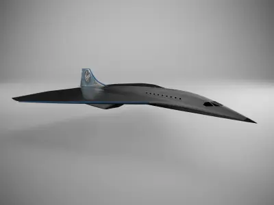 Virgin Mach 3 high-speed vehicle spaceship Low-poly 3D model