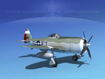 Republic P-47D Thunderbolt V12 3D model