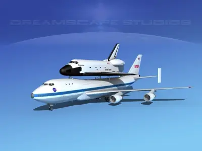 Space Shuttle Enterprise Transport LP 1-2 747 3D model