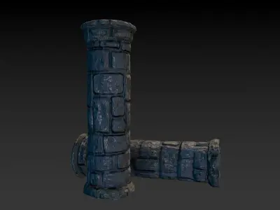 Stone Column Low-poly 3D model